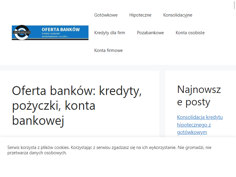 Najnowsza oferta banków. Ofertabankow.pl